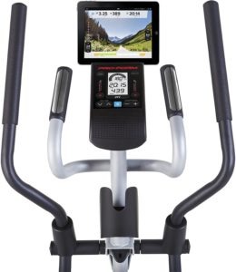 The handlebars and the console of the ProForm Hybrid Elliptical Trainer