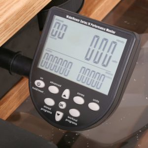 The console of the WaterRower Natural Rowing Machine with S4 Monitor