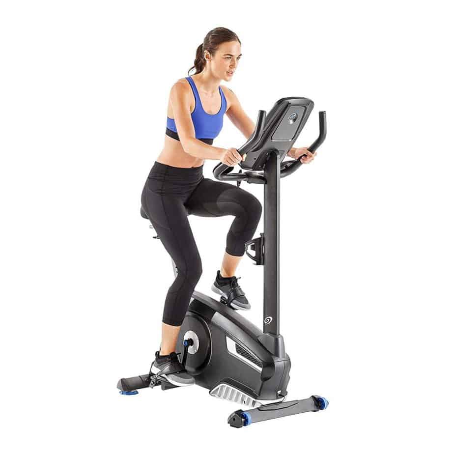 Nautilus U616 Upright Bike is being ridden by a lady