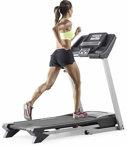 A lady is running on the ProForm ZT4 Treadmill