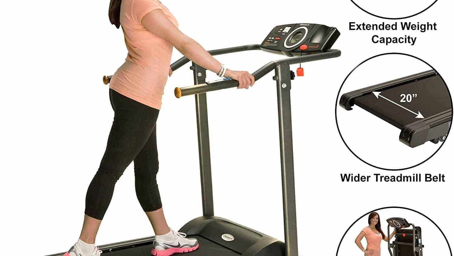 A lady walks on the Exerpeutic TF1000 Walk Fitness Electric Treadmill