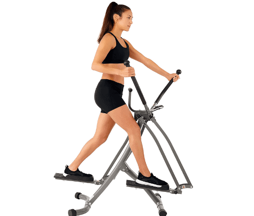 EFITMENT Air Walker Glider Elliptical Machine E020 is being used by a woman