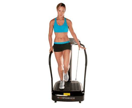 A lady working out on the Confidence Fitness Slim Full Body Vibration NHCFV-2000 Machine