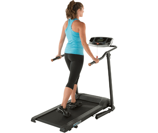 A lady is walking on the ProGear HCXL 4000 Walking and Jogging Treadmill