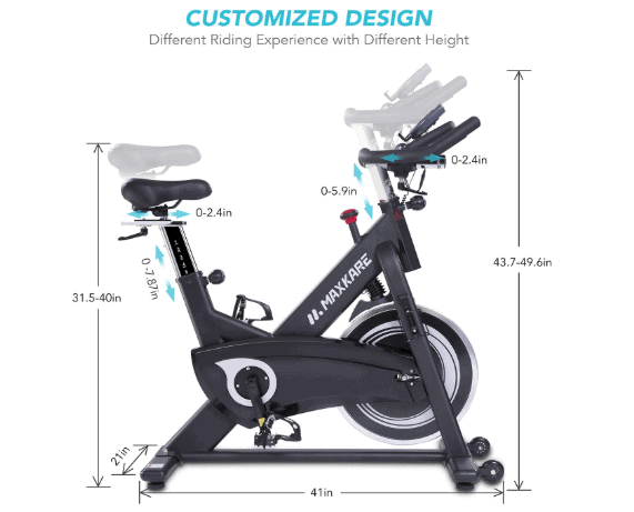 MaxKare Magnetic Indoor Cycling Bike is customizable