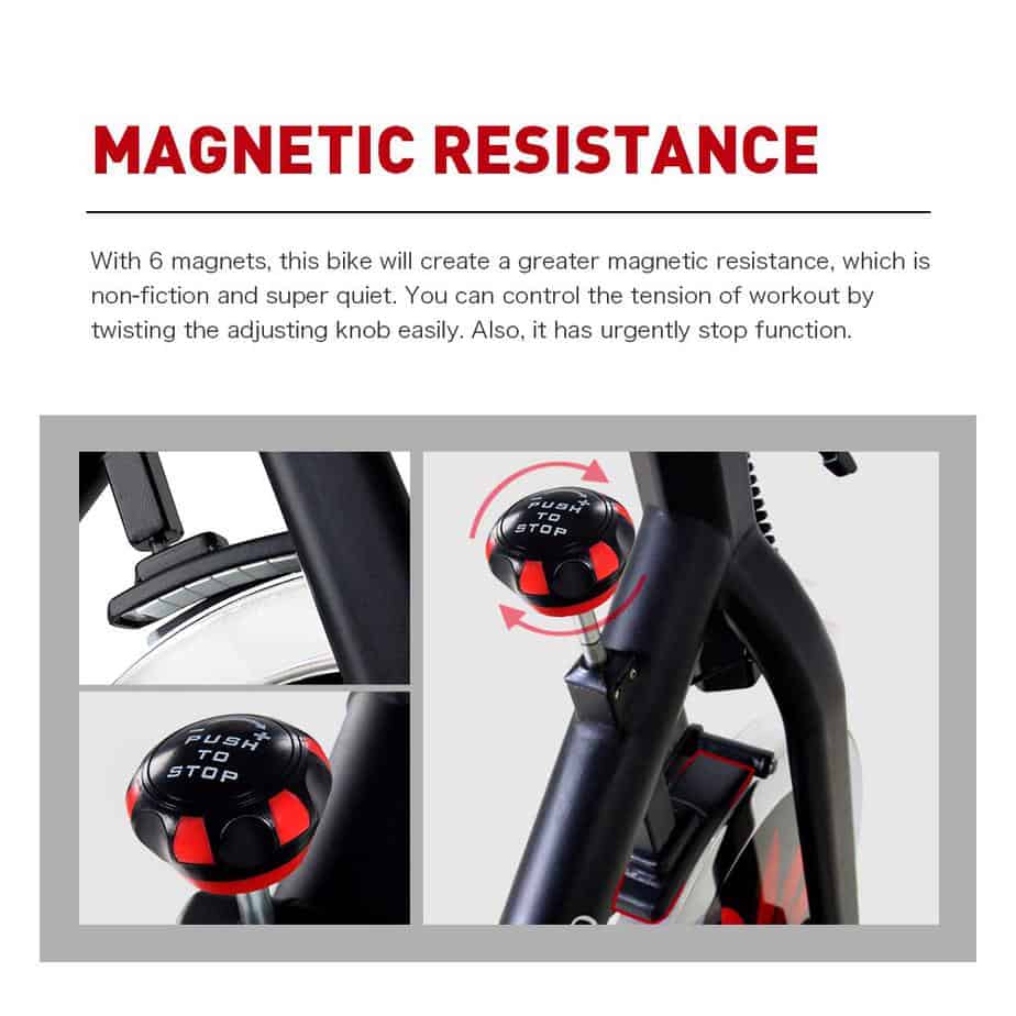 Magnetic resistance of the Joroto X2 Indoor Cycling Bike