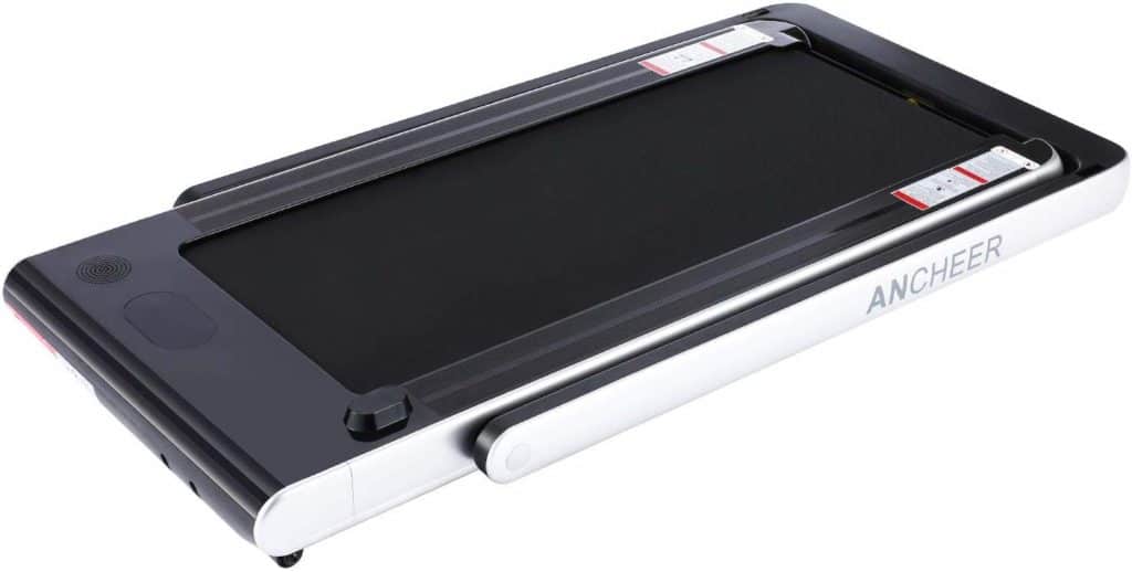The collapsed mode of the ANCHEER 2-in-1 Folding Treadmill
