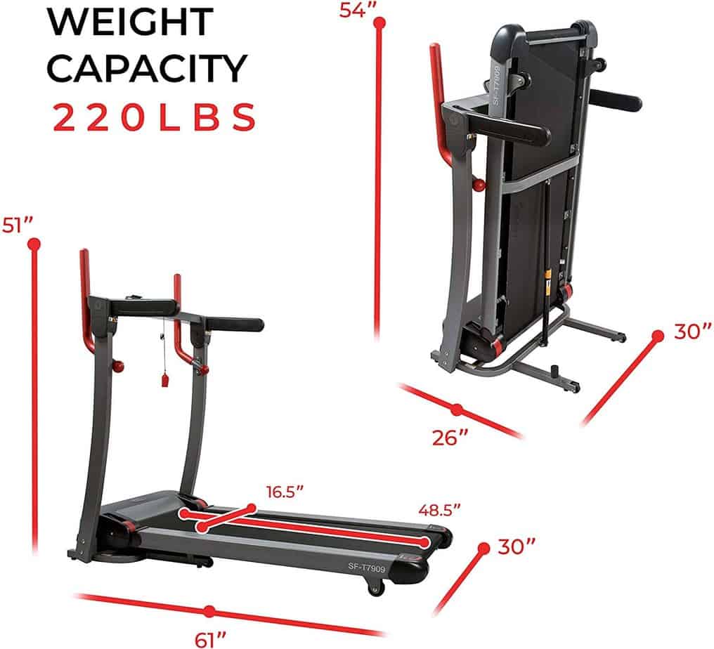 Sunny Health & Fitness Folding Electric Treadmill SF-T7909