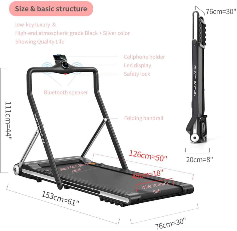 RHYTHM FUN Folding Under-Desk Treadmill