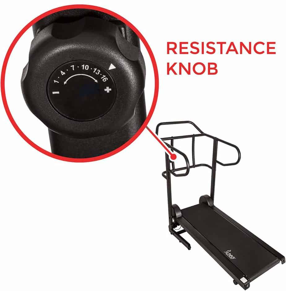 The resistance control of the Sunny Health & Fitness SF-T7723 Treadmill