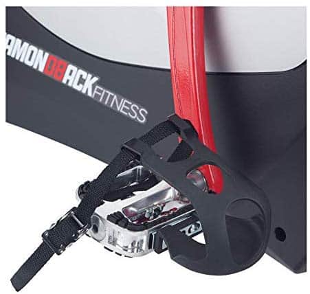 The dual-sided pedals of the DiamondBack Fitness 1260Sc Studio Cycle
