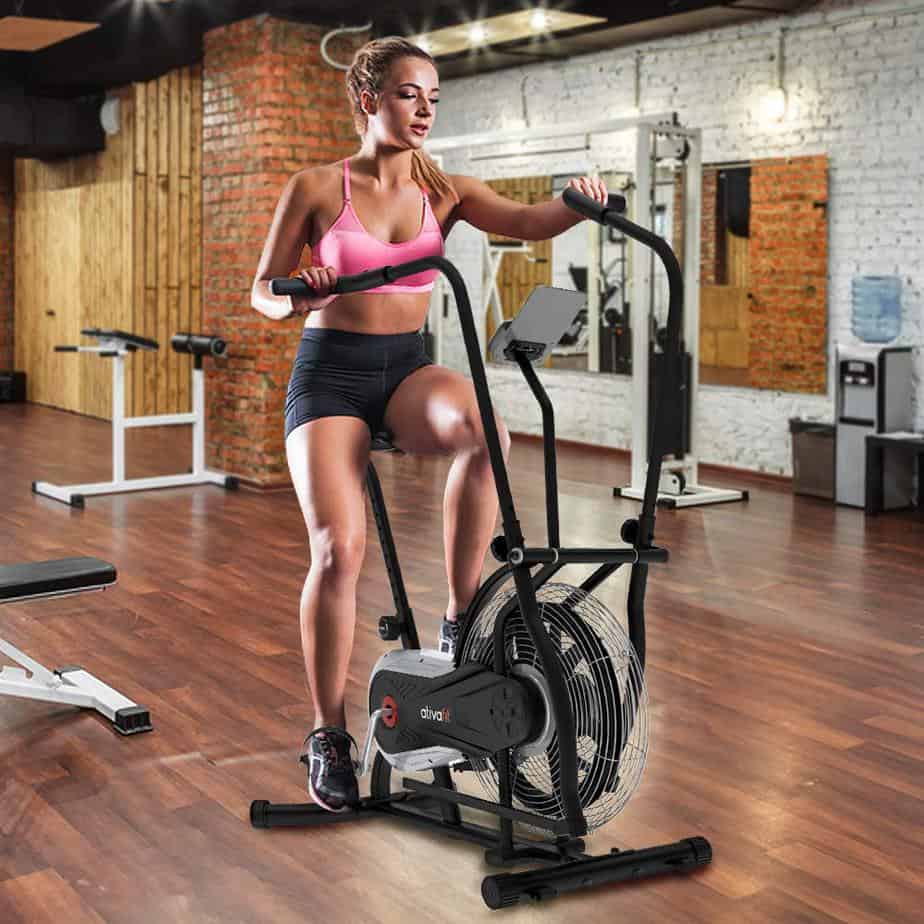 The Ativafit Fan Bike is being ridden by a lady athlete