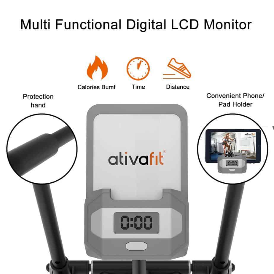 The console and the tablet holder of the Ativafit Fan Bike 