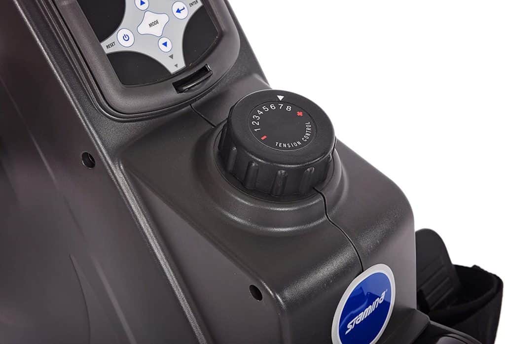 The control knob of the Stamina Conversion II Recumbent Bike/Rower 