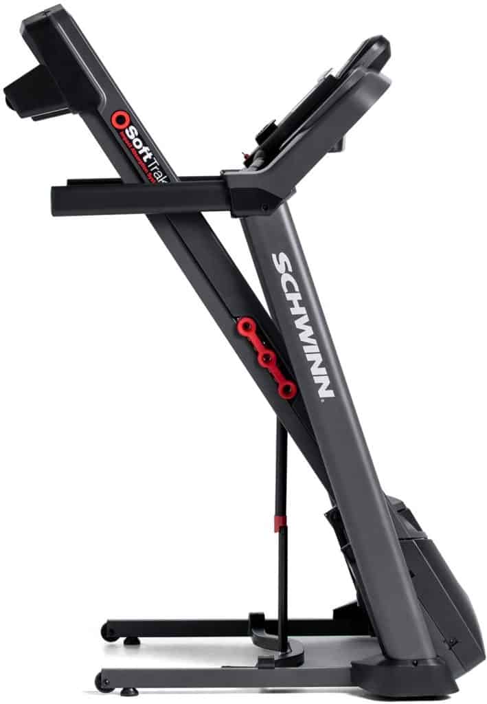 The folded Schwinn 810 Treadmill Model 100799