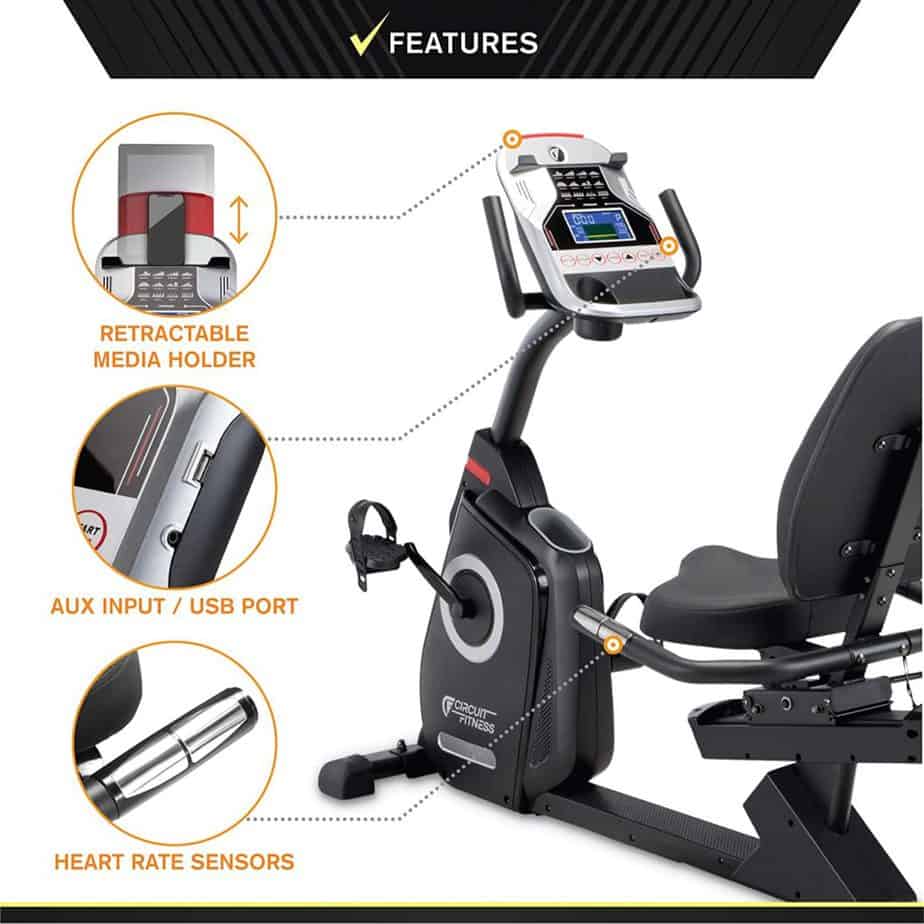 The Circuit Fitness AMZ-587R Magnetic Recumbent Bike