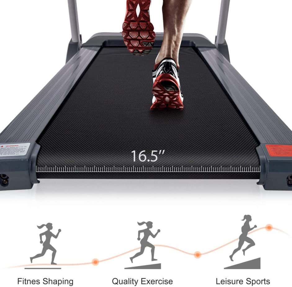 The deck of the Merax Folding Electric Treadmill