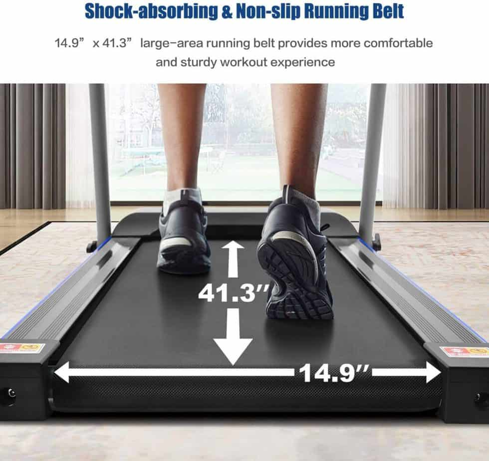 The running surface of the FYC JK1608E-1 Folding Compact Home Treadmill