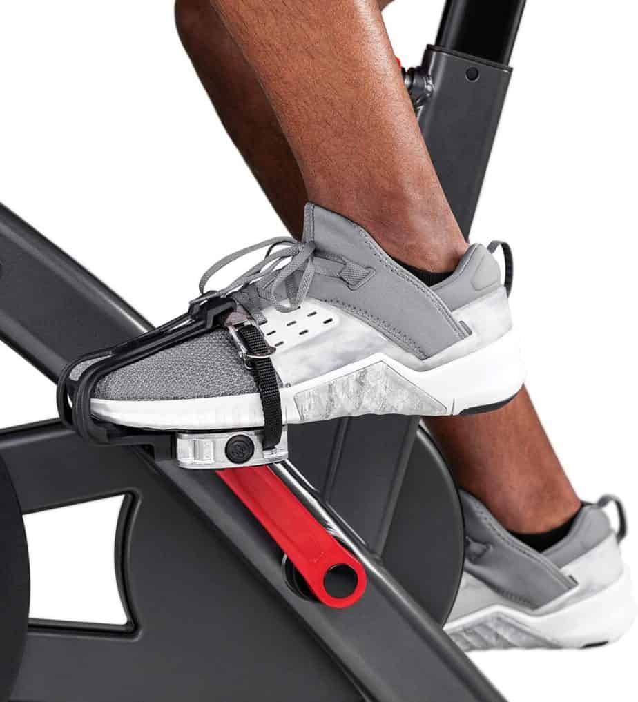 The pedals of the Schwinn IC4 Indoor Cycling Exercise Bike