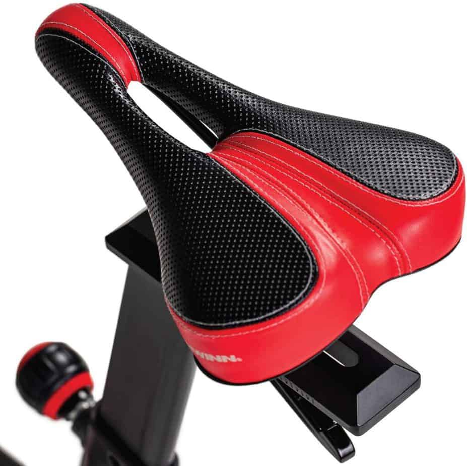 The seat of the Schwinn IC4 Indoor Cycling Exercise Bike