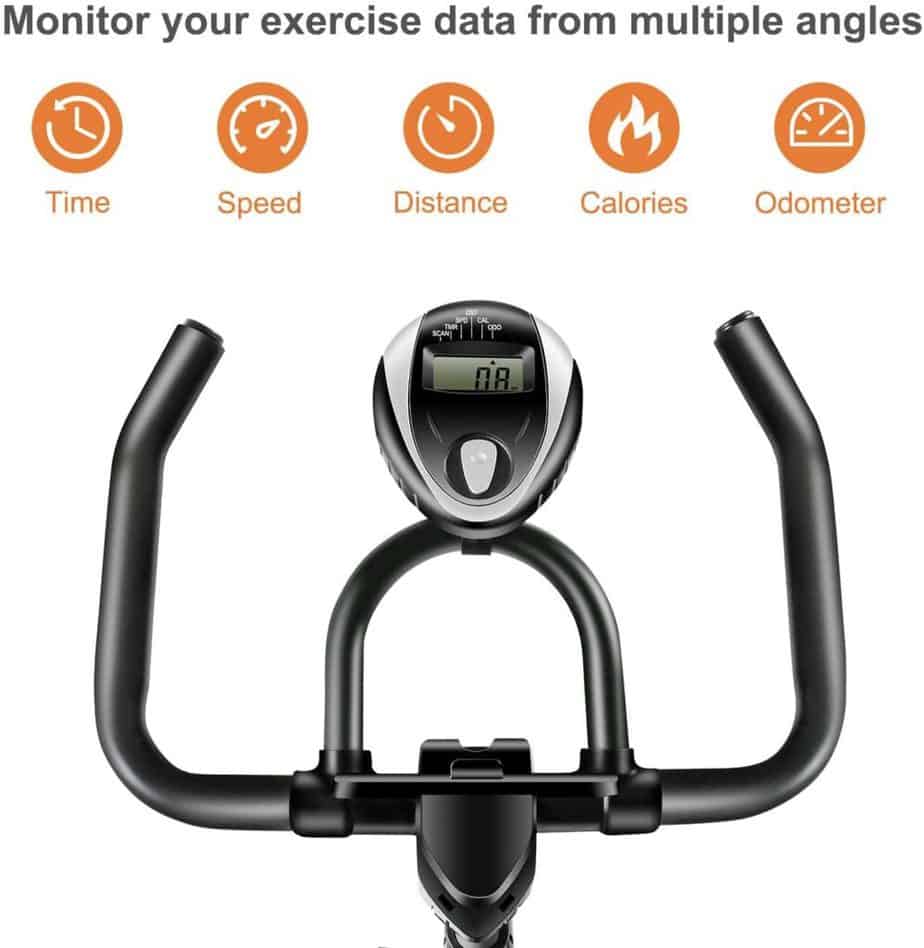 The console and the handlebar of the RELIFE REBUILD YOUR LIFE Indoor Cycling Bike 