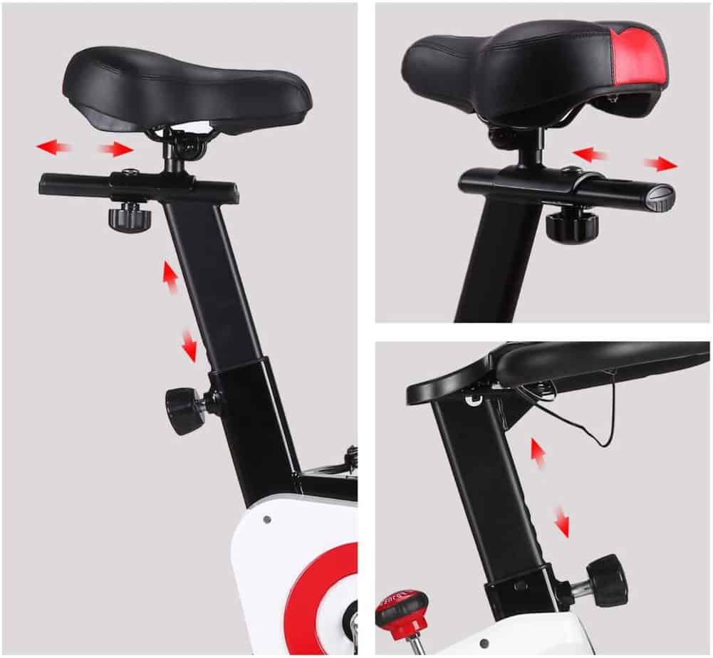 The seat and the handlebar of the CHAOKE 8733 Indoor magnetic Exercise Bike 