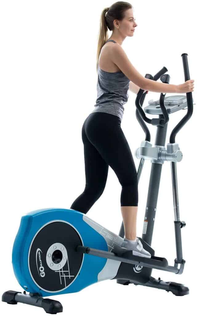 This lady exercises with the GOELLIPTICAL V-450T Elliptical Cross Trainer