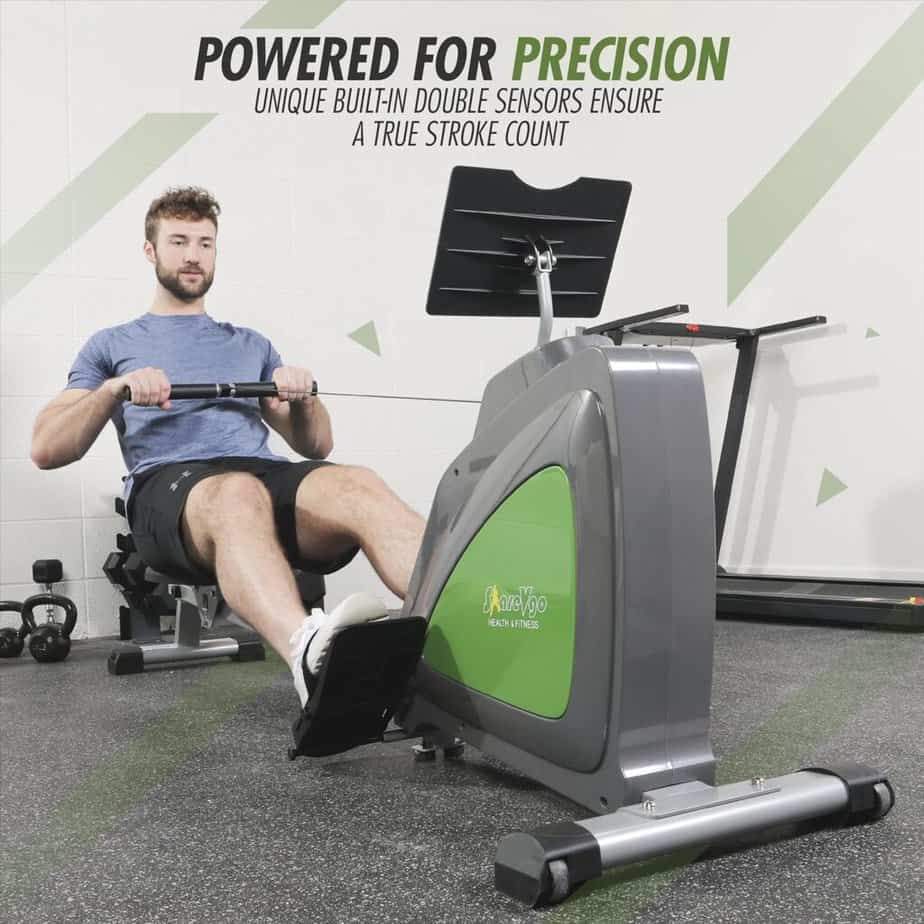 A man exercises on the ShareVgo SRM1000 Rowing Machine
