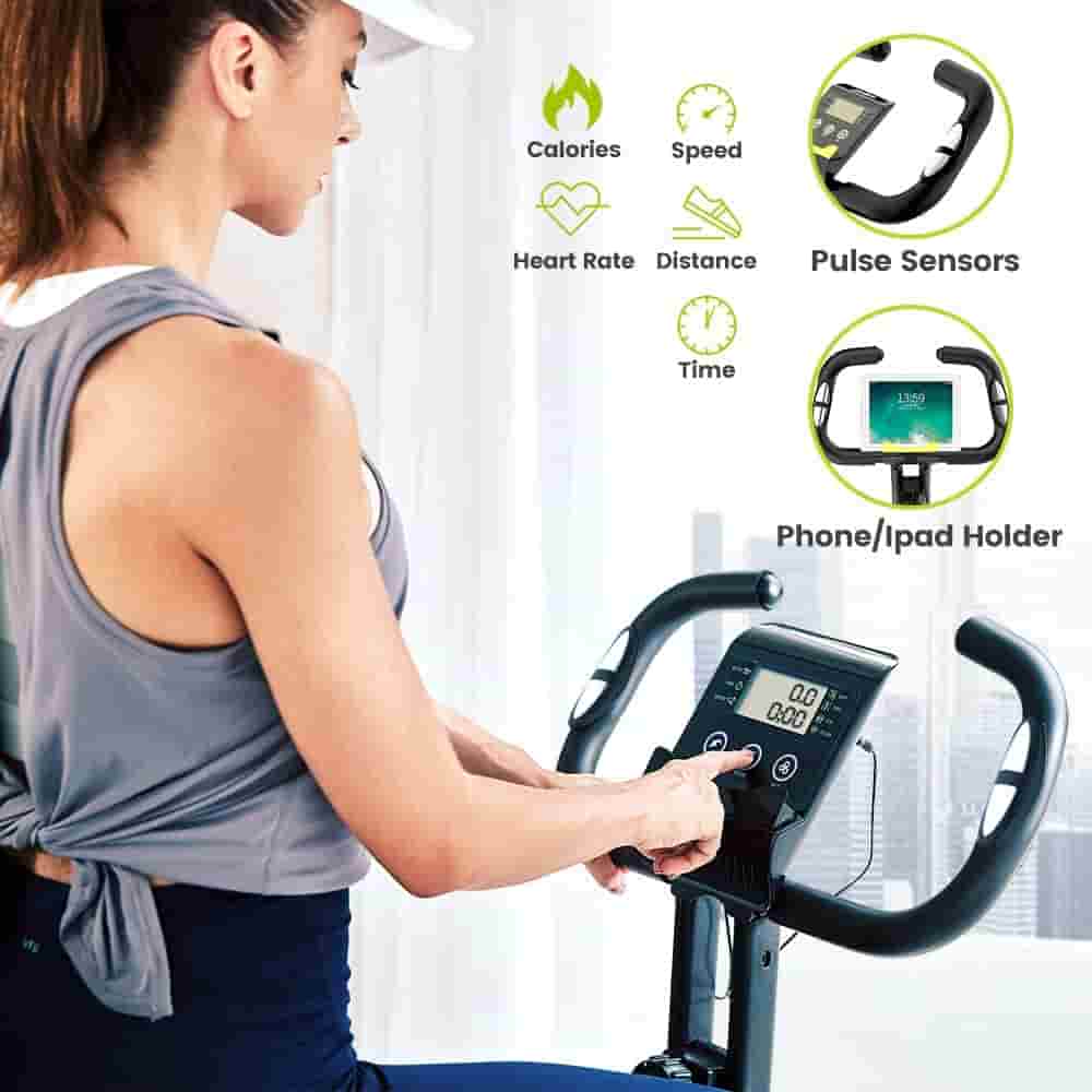 The console of the Pooboo X630 Folding 3-in-1 Exercise Bike 