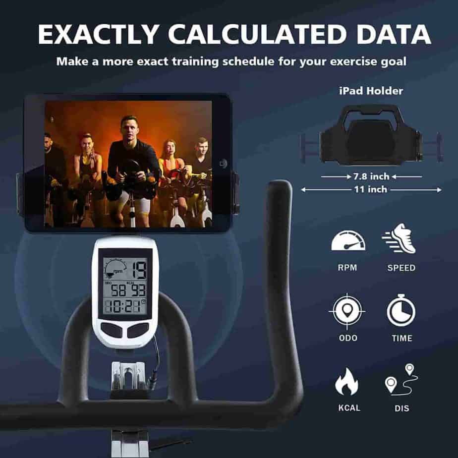 The console/LCD monitor of the YOSUDA L-010 Pro Magnetic Exercise Bike 