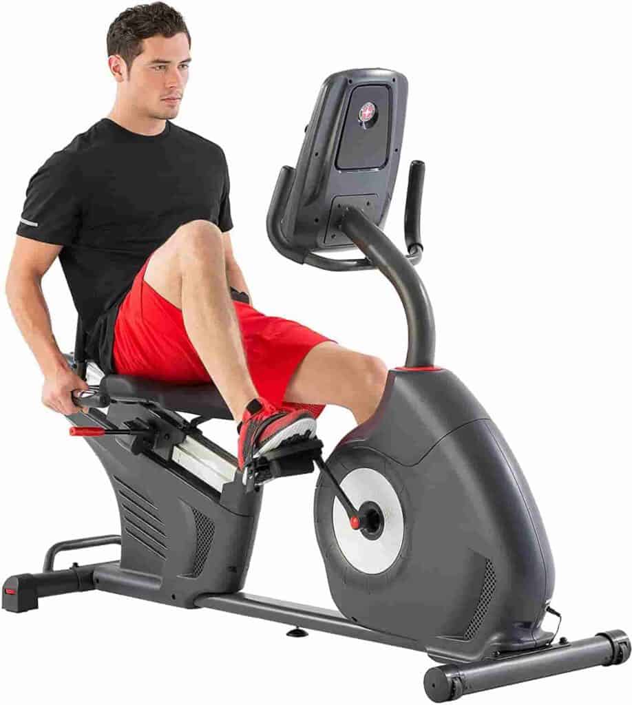 A man works out with the Schwinn 270 Recumbent Bike