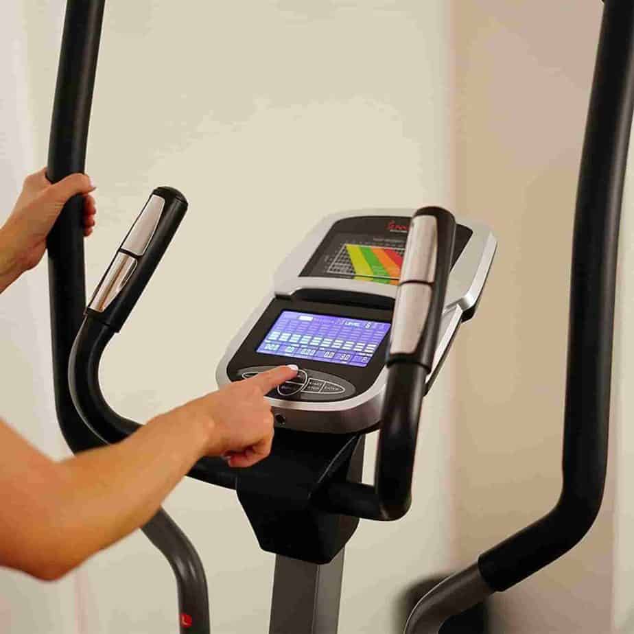 The console of the Sunny SF-E3912 Magnetic Elliptical Trainer