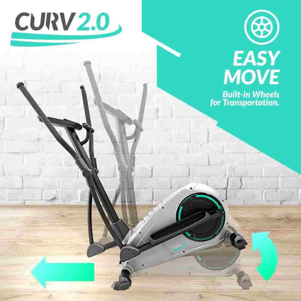 TheBluefin Fitness CURV 2.0 Elliptical Cross Trainer transport wheels for relocation purposes 