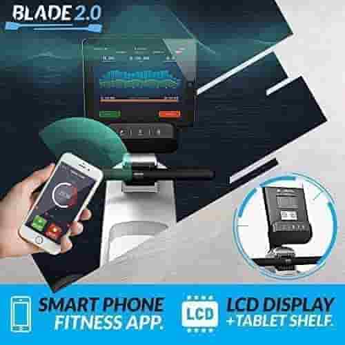 The console of the Bluefin Fitness Blade 2.0 Magnetic Rower