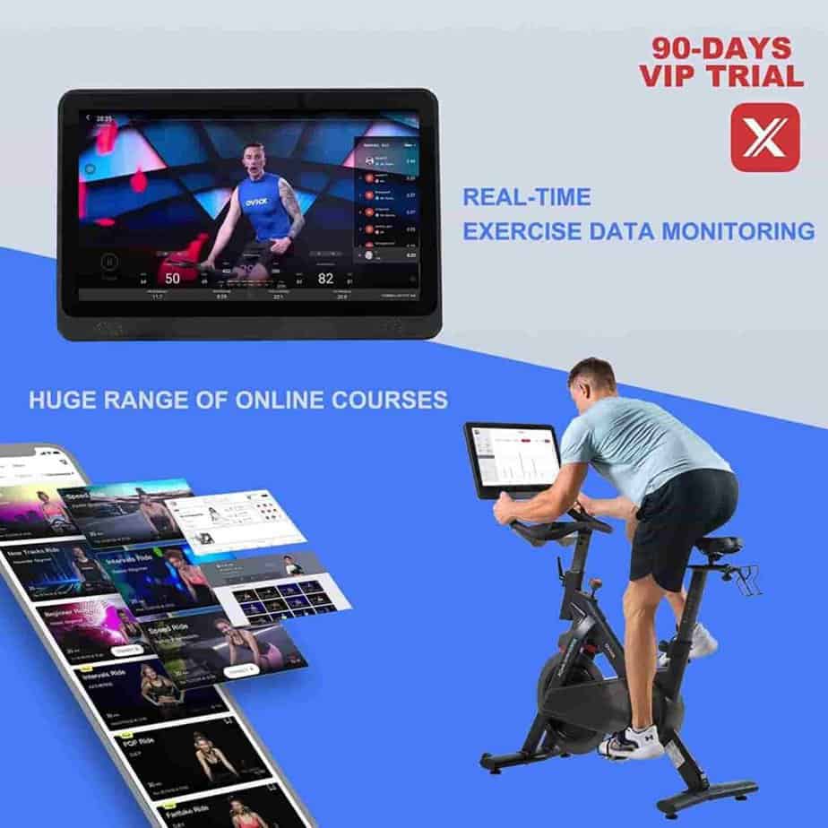 The workout app of the OVICX Q201X Indoor Exercise Bike