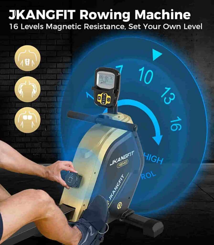 The resistance control knob of the JKANGFIT H640 Rowing Machine 