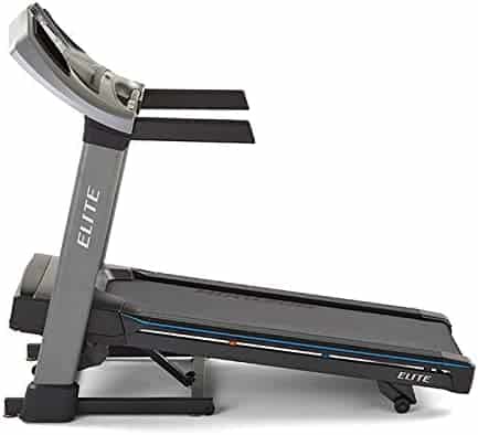 The inclined HORIZON Elite T5 Treadmill 