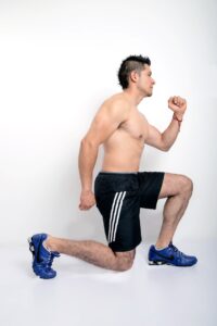 A man does lunges