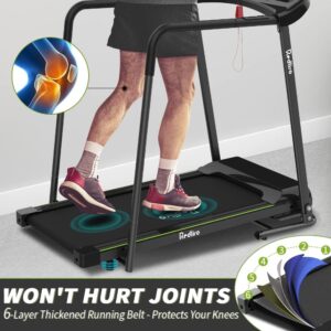 User walks on the multi-layered deck of the Redliro JK1608L Walking Treadmill for Seniors and Recovery 