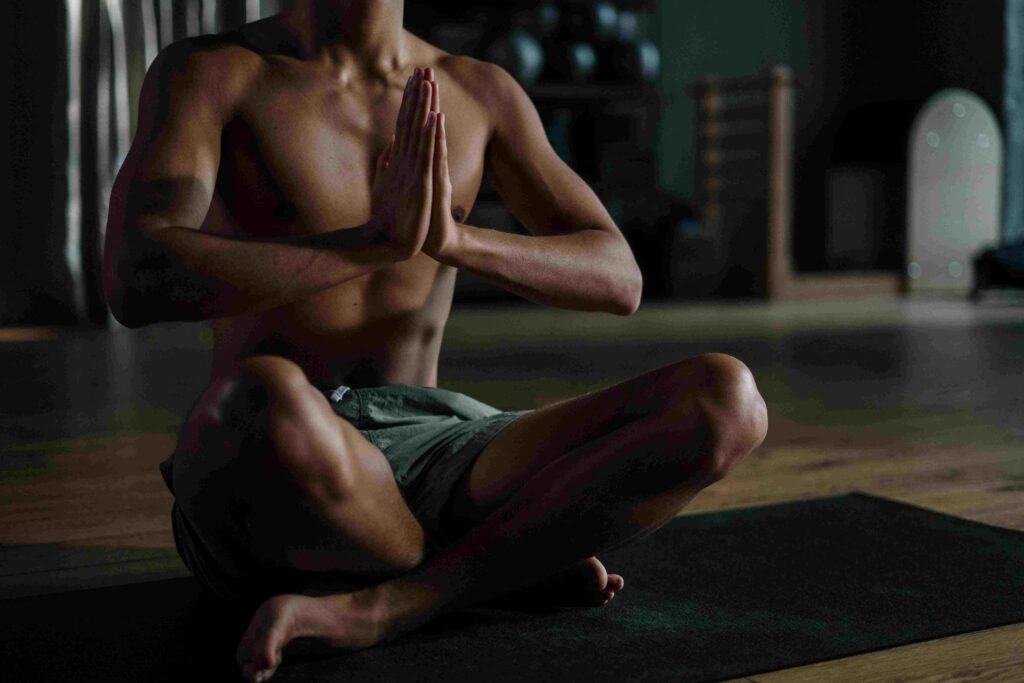 A man in a yoga pose