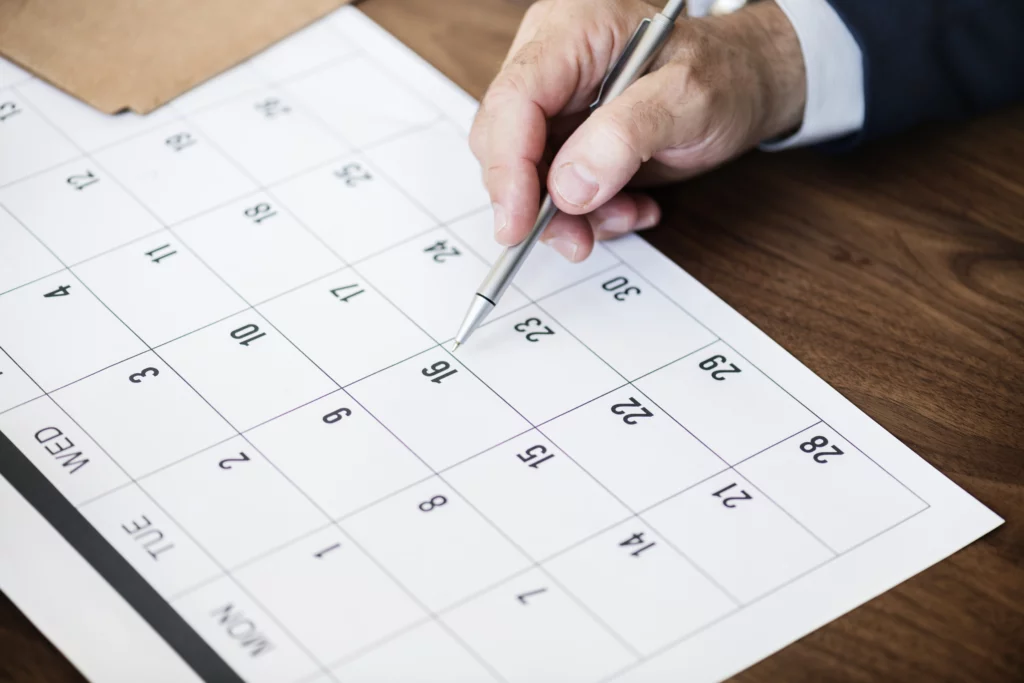 Man plans his daily activity schedules