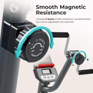 The resistance control knob of the Sunny Health & Fitness Recumbent Bike SF-RB423034