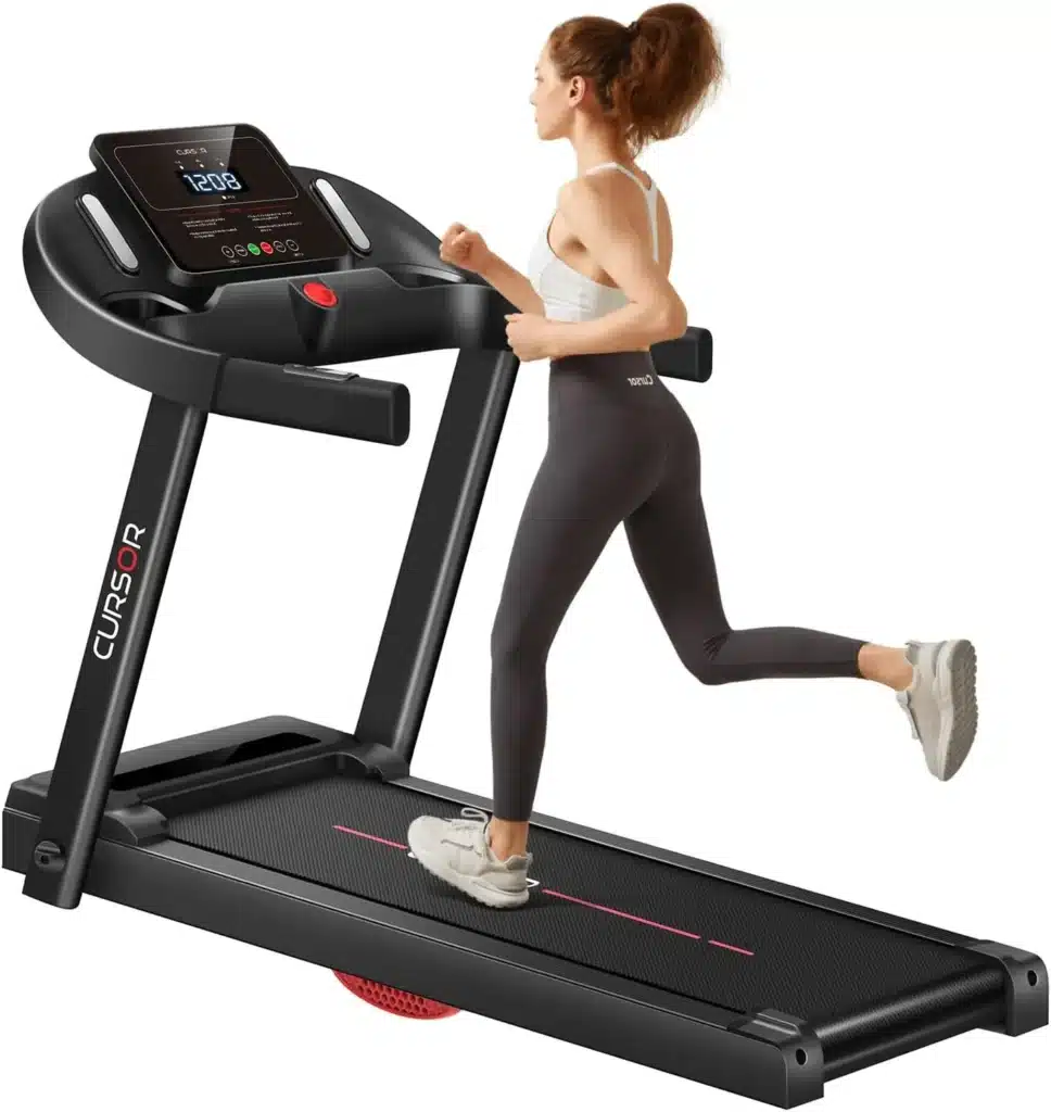 A woman exercises on the CURSOR FITNESS C70 Electric Treadmill? 