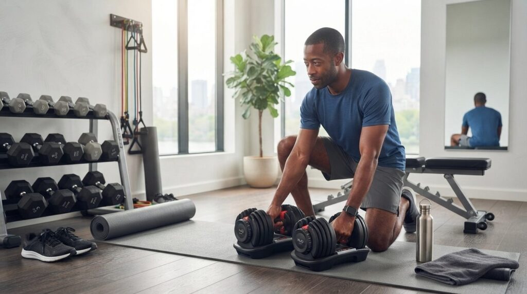 Man_and_woman_office_202607211842-resized Essential Equipment You Will Need to start beginner dumbbell workouts