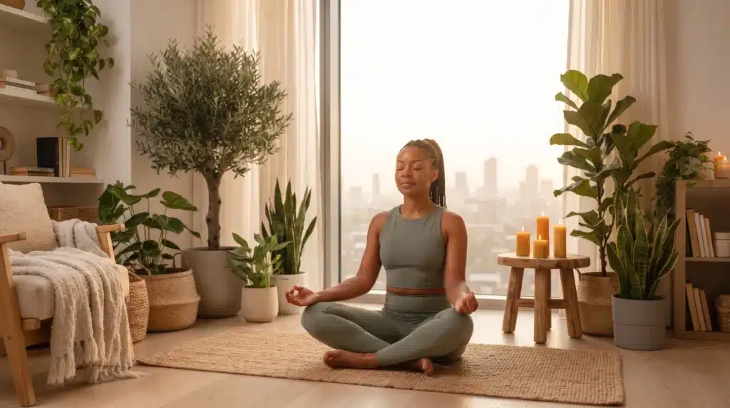 Woman in a mindful posture-Healthy Habits for Better Mental Well-Being