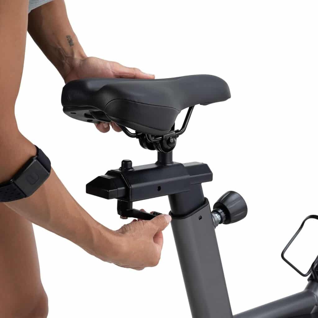 The seat of the NordicTrack T Series 9 Bike